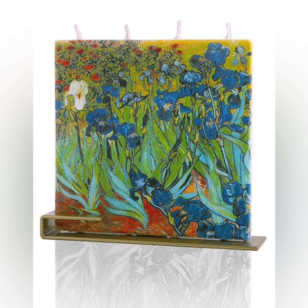 NWT FLATYZ Vincent van Gogh Irises Handcrafted Flat Candle - Picture 3 of 7